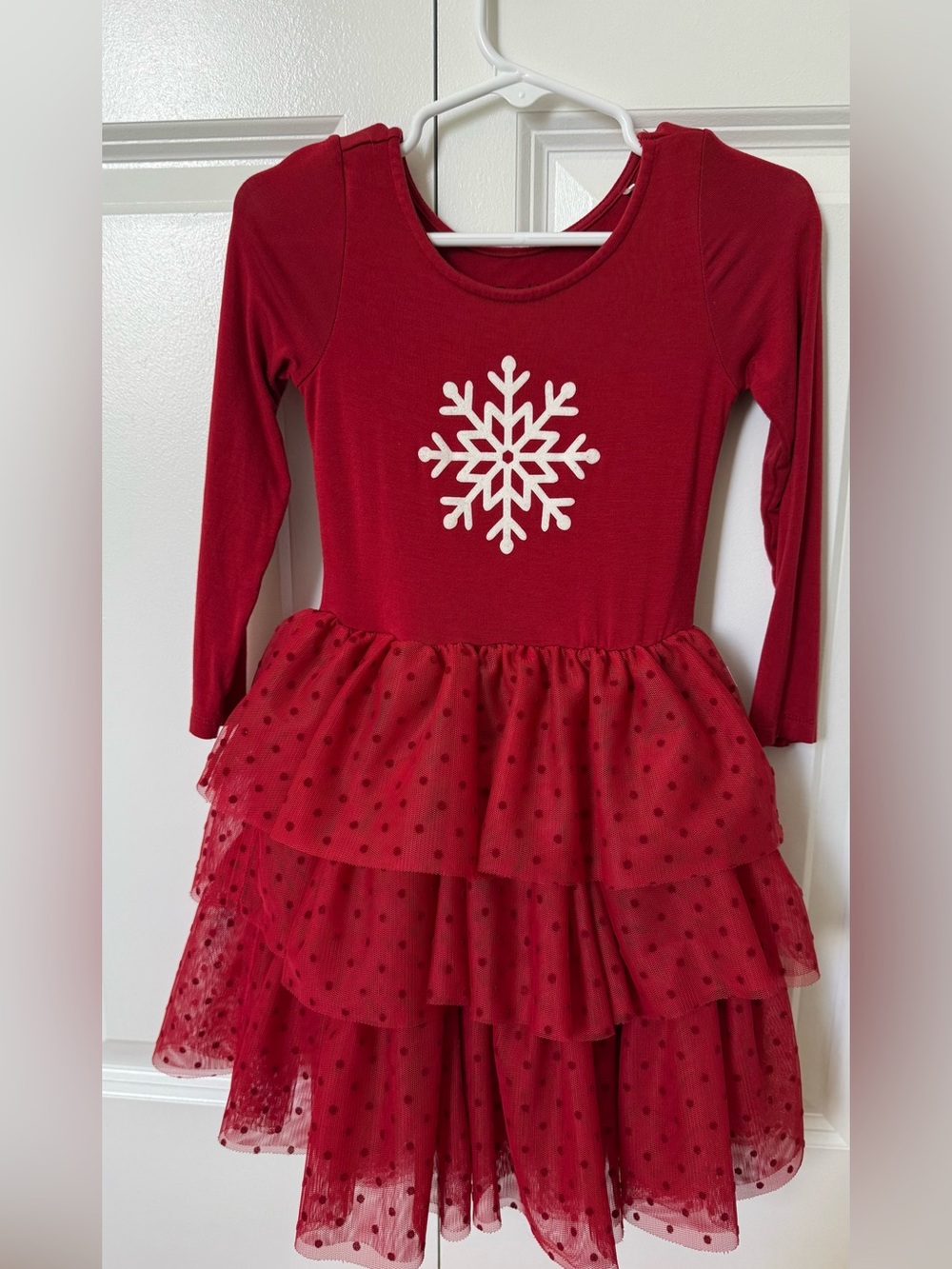 Little sleepies, “just play” Red Holiday Snowflake Tutu Dress
